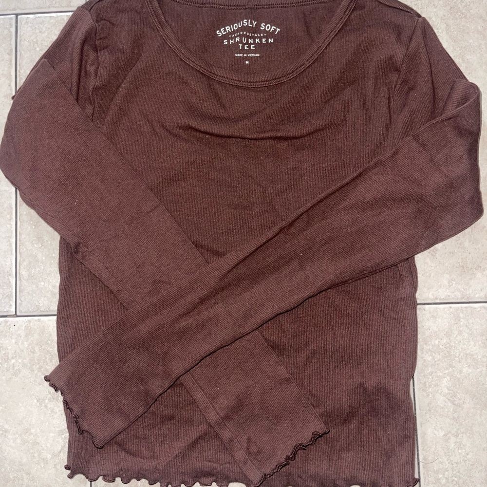 Aeropostale Seriously Soft Brown Long Sleeve Tee
